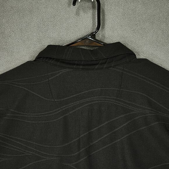 EP Pro Tour Tech Golf Polo Shirt XL Women Abstract Black 1/4 Button Short Sleeve - Picture 10 of 12